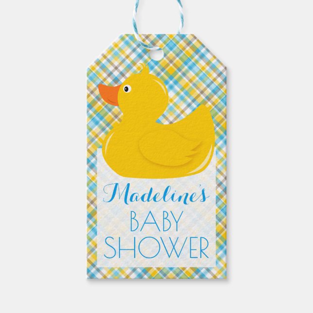 Rubber Ducky Baby Dusche Geschenkanhänger (Vorderseite)