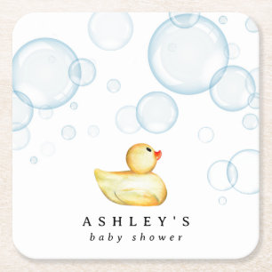 Rubber Ducky Baby Dusche Rechteckiger Pappuntersetzer