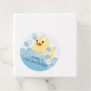 Rubber Ducky Blue Boy 1. Geburtstag Vielen Dank Geschenkanhänger