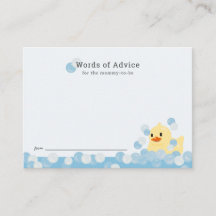 Rubber Ducky Boy Blue Baby Shower Admin Card