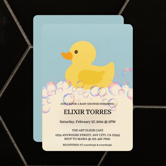 Rubber Ducky Bubbles Baby Dusche Einladung (Von Creator hochgeladen)