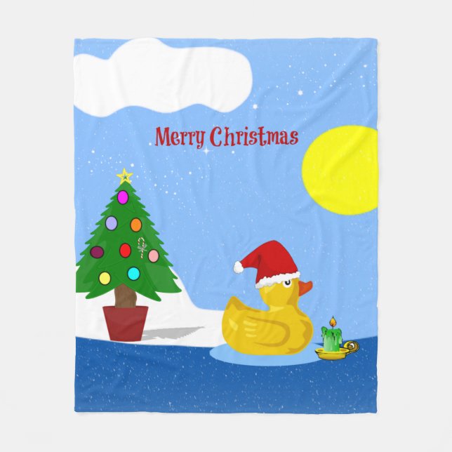 Rubber Ducky Christmas Fleecedecke (Vorderseite)
