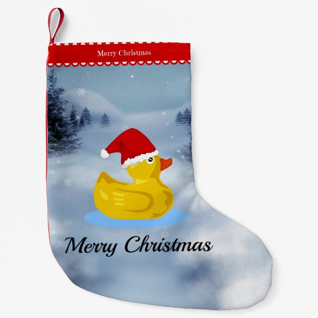 Rubber Ducky Christmas Greetings Kleiner Weihnachtsstrumpf (Vorderseite)