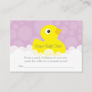Rubber Ducky Diaper Raffle Ticket - Lilac Begleitkarte