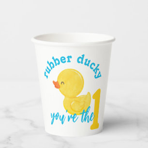 Rubber Ducky Du bist der erste Geburtstag Pappbecher