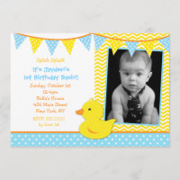 Rubber Ducky Duck Foto Geburtstagsparty Einladunge