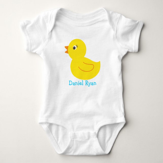 Rubber Ducky Duck Personalisiert Baby T - Shirt (Vorderseite)
