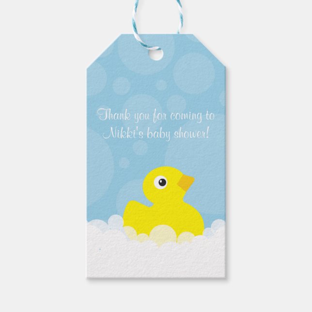 Rubber Ducky Gift Tag - Blau Geschenkanhänger (Vorderseite)