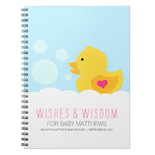 Rubber Ducky Girl Babydusche Gästebuch Notizblock