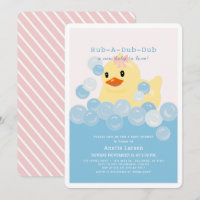 Rubber Ducky Girl Pink Babydusche