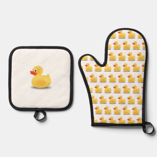 Rubber Ducky Ofenhandschuh & Topflappen-Set (Vorderseite)