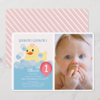 Rubber Ducky Pink Girl Foto 1. Geburtstag