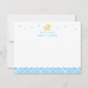 Rubber Ducky Preppy Blue Karierte Note Card Mitteilungskarte