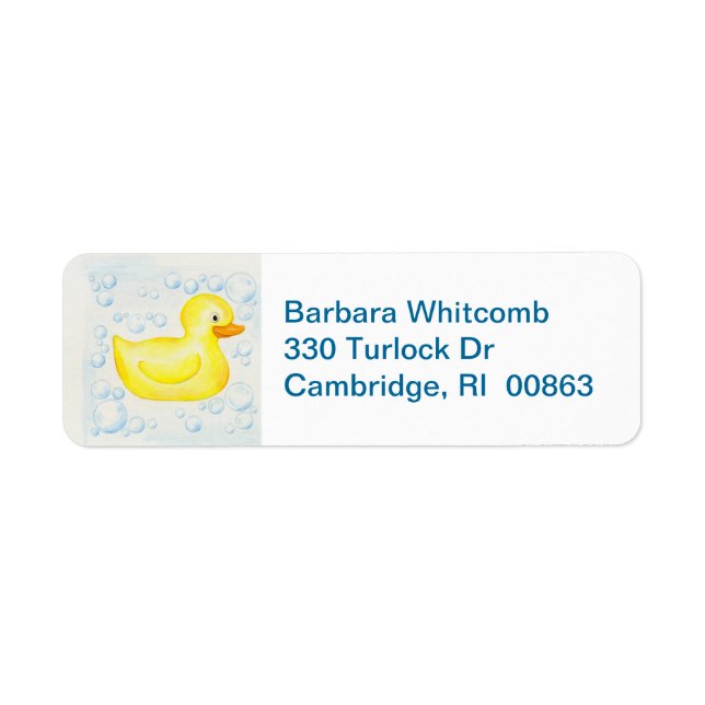 Rubber Ducky Rücksendeadressen-Aufkleber (Vorne)