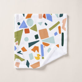 Rubber Ducky Terrazzo Muster Badhandtuch Set