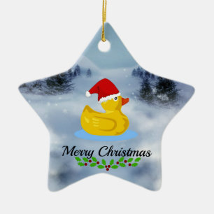Rubber Ducky Weihnachtsgrüße (mit Heiligen) Keramik Ornament