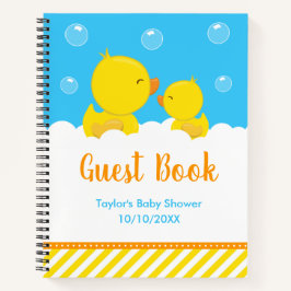 Rubber Ducky Yellow Blue Baby Shooting Guest Book Notizbuch