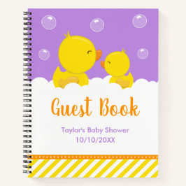 Rubber Ducky Yellow Lila Baby Showbook Notizbuch