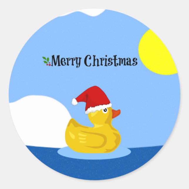 Rubber Duckys Weihnachtsschwimmer Runder Aufkleber (Vorderseite)