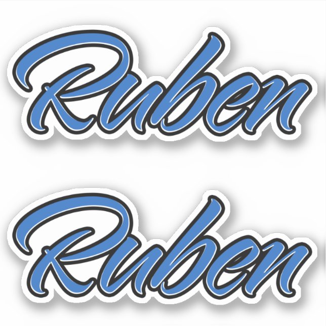 Ruben Name blue Aufkleber Sticker Stickerset (Vorderseite)