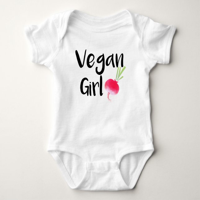 Rübenbaby "Vegan Girl" Baby Strampler (Vorderseite)