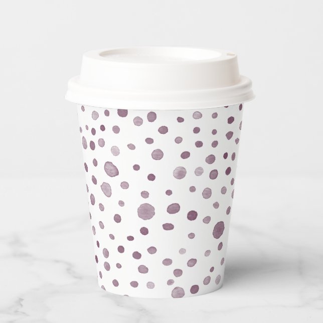 Rübenkonfetti-Wasserfarben-Dots-Papier-Cup Pappbecher (Vorderseite)