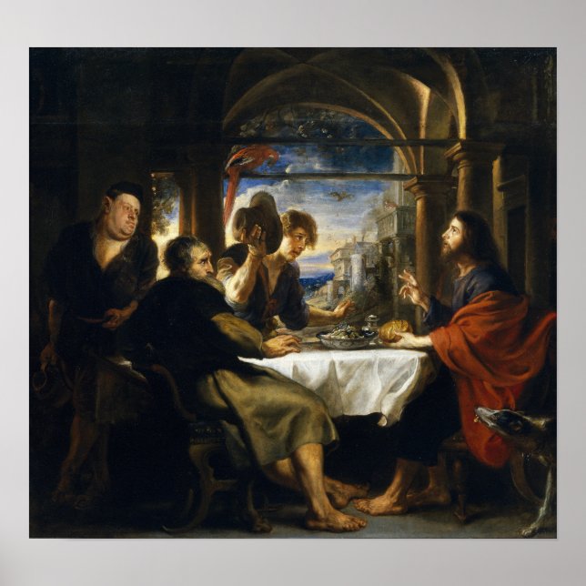 Rubens - Abendessen im Emmaus 1638 Poster (Vorne)