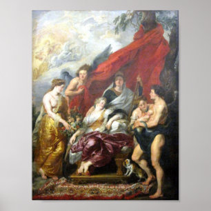 Rubens - Geburt der Dauphin in Fontainebleau Poster