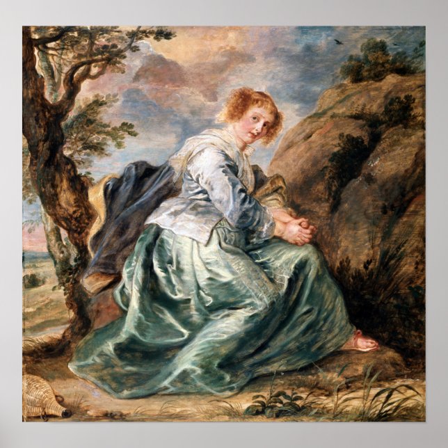 Rubens - Hagar in der Wüste Poster (Vorne)