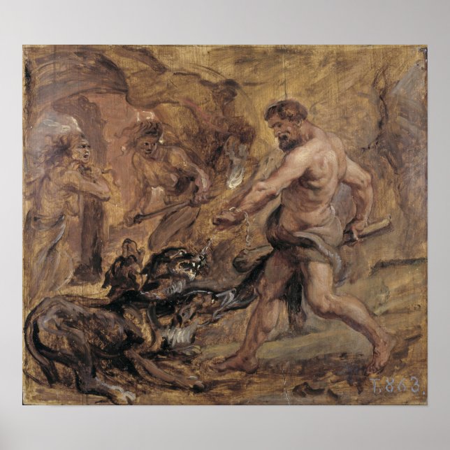 Rubens - Hercules And Cerberus, 1636 Poster (Vorne)