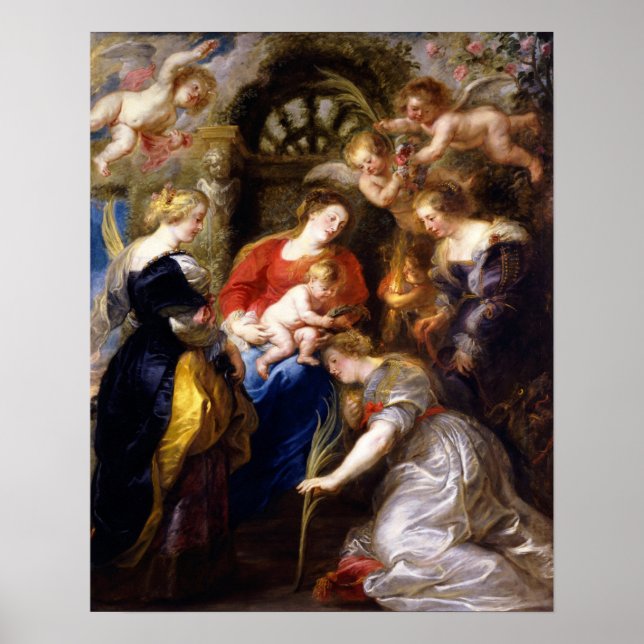 Rubens - Krönung der Heiligen Katharina Poster (Vorne)