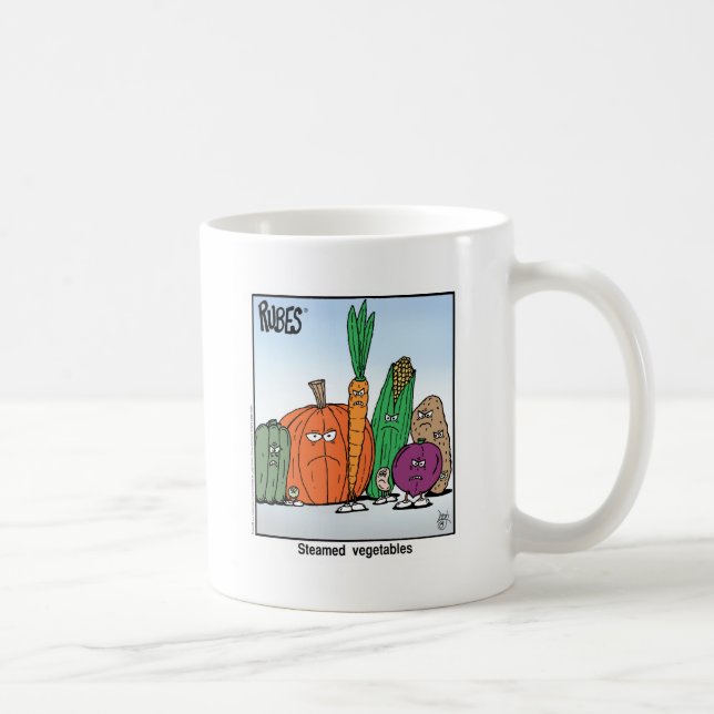 Rubes-Cartoon-Klassiker gedämpftes Gemüse Kaffeetasse (Rechts)