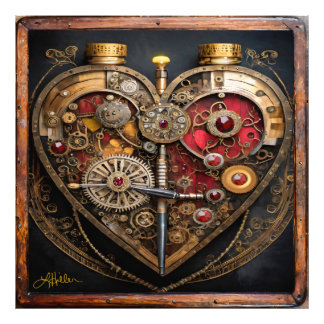 Rubies And Gears Heart Steampunk Series Fotodruck