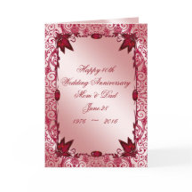 Rubin 40. Hochzeitstag Grußkarte