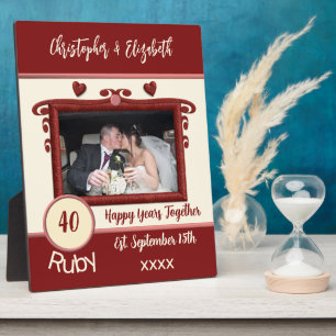 Rubin 40 Jahre Jubiläum Namen Foto rot Fotoplatte