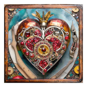 Rubin Granatapfel Herz Steampunk Serie Fotodruck