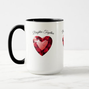 Rubin-Herz-Liebestasse – Elegantes Valentinsgesche Tasse