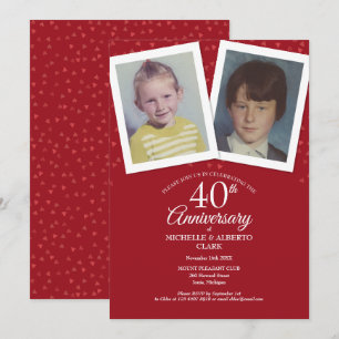 Rubin-Hochzeitsjubiläum 40 Jahre Kindheitsfotos Einladung