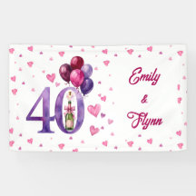 Rubin Hochzeitstag-Party-Banner zum 40. Jubiläum