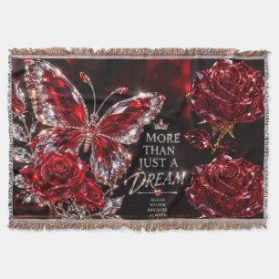 Rubin Kristall Schmetterling & Rose Decke