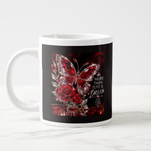 Rubin Kristall Schmetterling & Rose Jumbo-Tasse
