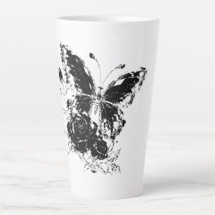 Rubin Kristall Schmetterling & Rose Milchtasse