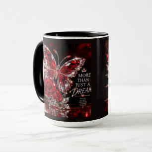 Rubin Kristall Schmetterling & Rose Tasse