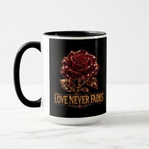 Rubin-Kristallrose – Liebe vergeht nie Tasse