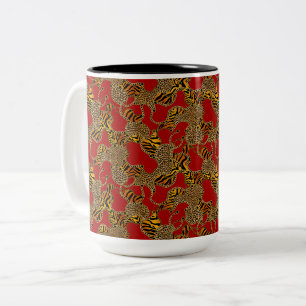 Rubin Leoparden Gold Barock Luxus Zweifarbige Tasse