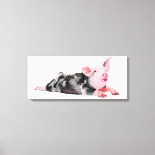 Rubin, Schwein mit Lippenstiftdruck auf Leinwand