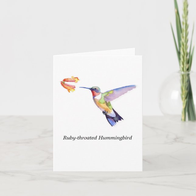 Rubin-throated Kolibri Karte (Vorderseite)