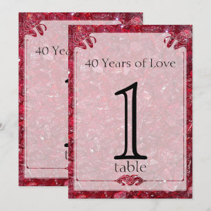 Rubin Tischnummer zum 40. Jubiläum