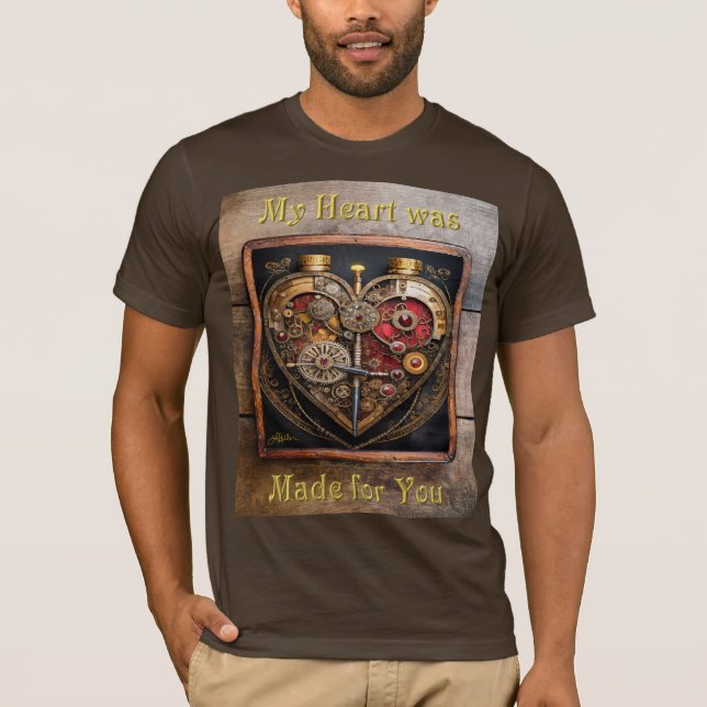 Rubine und Getriebe der Heart Steampunk Serie T-Shirt (Vorderseite)