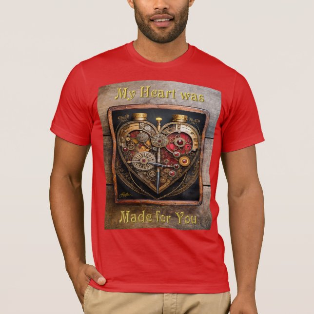 Rubine und Getriebe der Heart Steampunk Serie T-Shirt (Vorderseite)